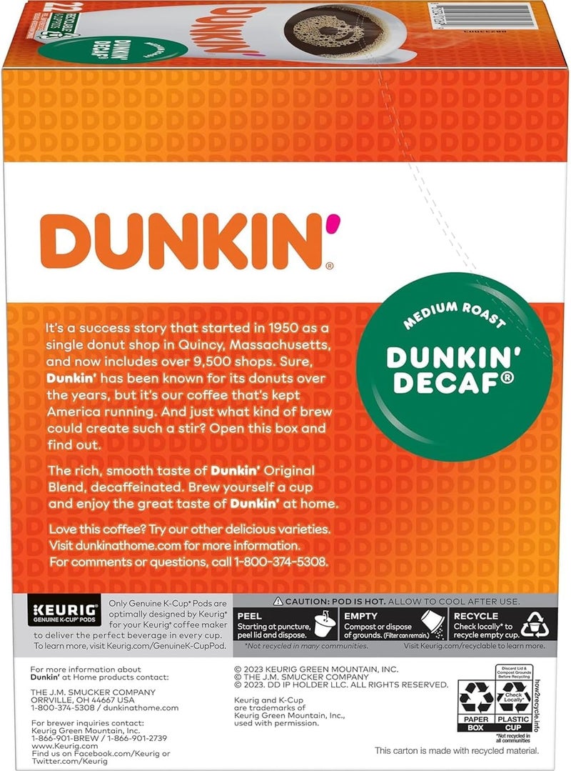 Dunkin' Decaf Medium Roast Coffee K-Cup Pods - Image 4